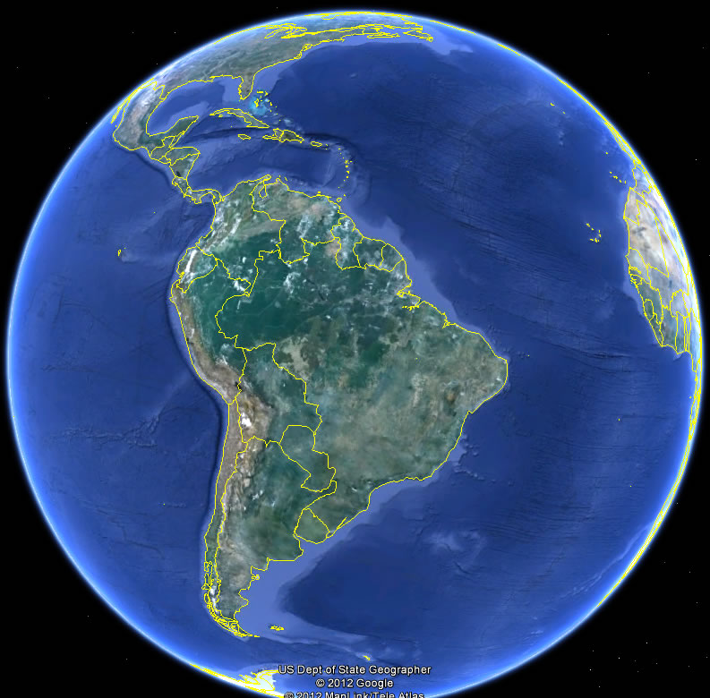 Carte de Amerique du Sud
